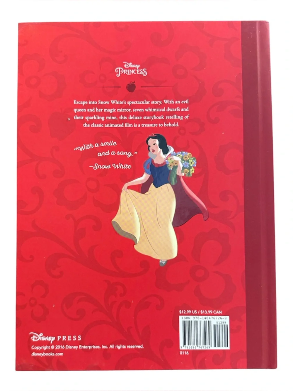 Disney Princess Snow White and the Seven Dwarfs hardcover book - NWOT